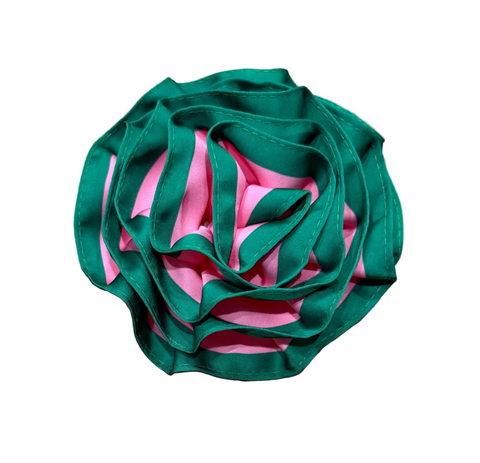 Green w/ a Splash of Pink Brooch or Hair Barrette