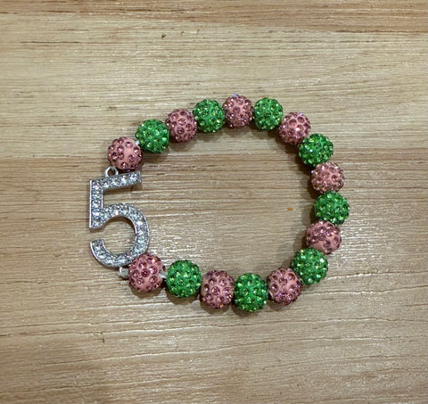 Numbers 1-8 Rhinestone Bracelet
