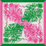 Abstract Botanical Floral Pattern Print Square Scarf