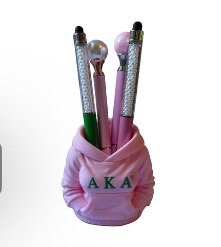 Pink Pencil/Pen Desk and Shelf Decor w/ 3 AKA Pens