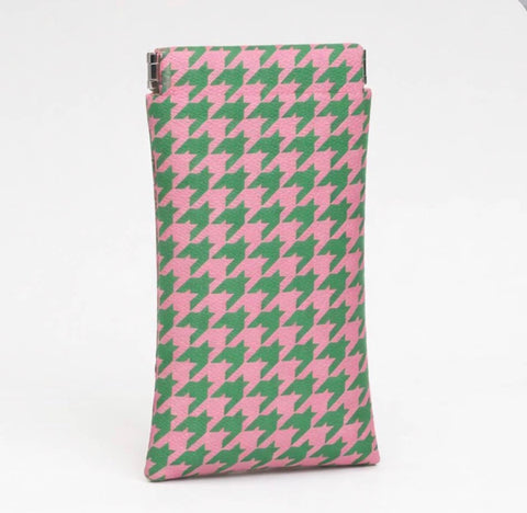 Faux Leather Sunglasses Phone Pouch Bag