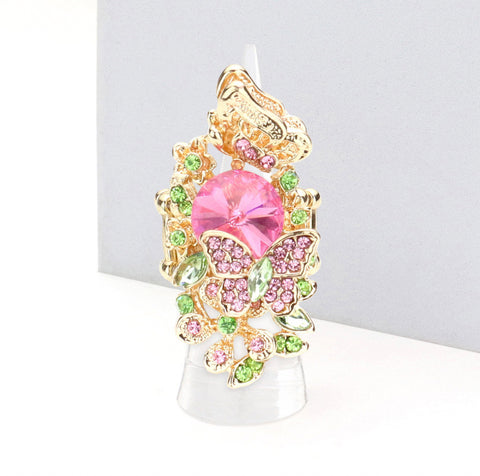 Crystal Floral Butterfly Stretch Ring