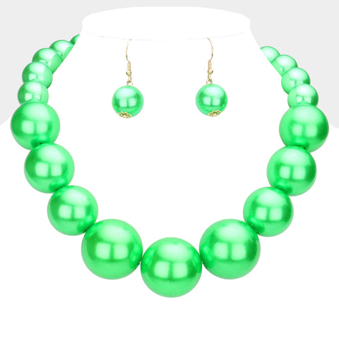 Green Pearl Statement Necklace