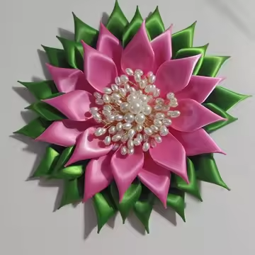 NEW Pearl Satin Flower Brooch - Limit ONE Per Order