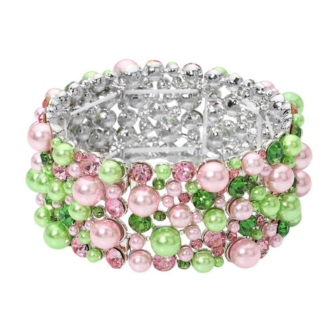 Pearl Pave Evening Stretch Bracelet