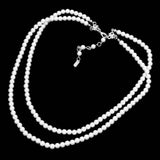 Double Layered Pearl Necklace & Earrings