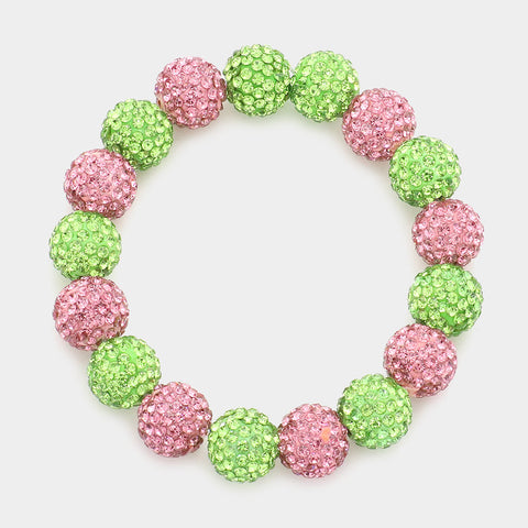 Rhinestone Pave Ball Bracelet