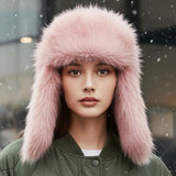 Fluffy Fur Winter Ear Flap Trapper Hat