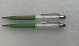 2 Green AKA Stylus Pens w/ Pearls - 2 Pens