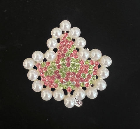 Abstract Pearl Ivy Lapel Pin