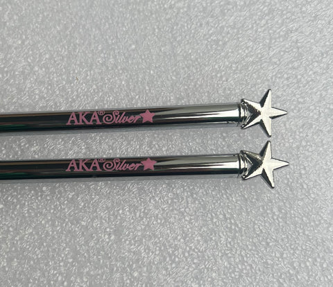 2 Pack Sleek Silver Star AKA Pens- 2 Pens