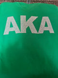 Pearl AKA Short Slv Green Vneck Tshirt