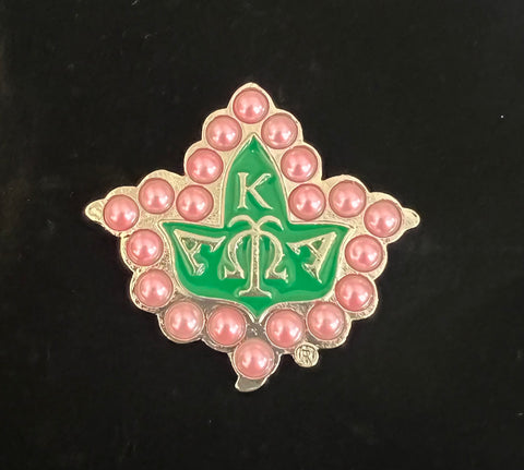 Pink & Green Ivy Lapel Pin