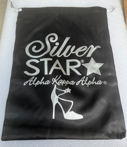 Silver Star Large Satin AKA Shoe Bag
