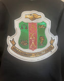 Sequins Ivy Patch on Black Crew Sweatshirt