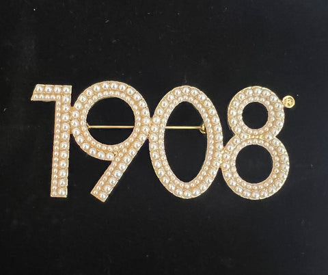1908 Double Pearl Gold Lapel Pin