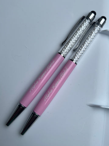 2 Pink AKA Stylus Pens w/ Pearls - 2 Pens