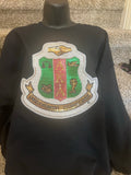 Sequins Ivy Patch on Black Crew Sweatshirt