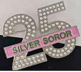 Pearl 25 Silver Soror Lapel Pin