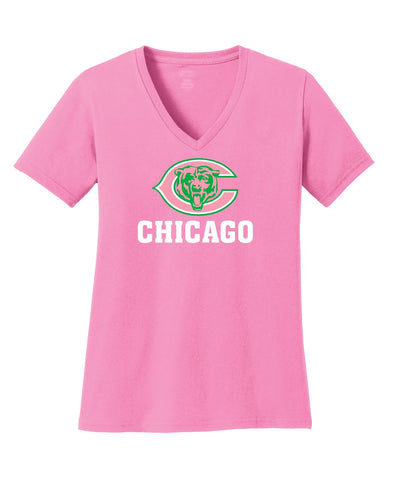 Chicago Bears Pink Vneck Shirt