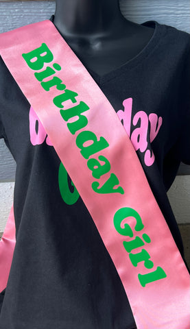 AKA Happy Birthday Satin Sash