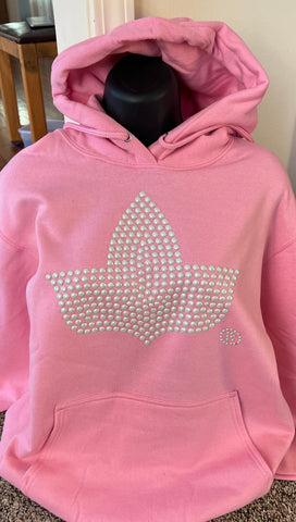 Pink 3D Pearl Ivy Hoodie Sweatshirt