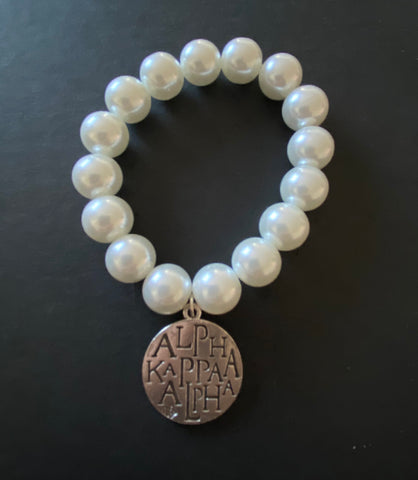 Alpha Kappa Alpha Pearl Charm Bracelet