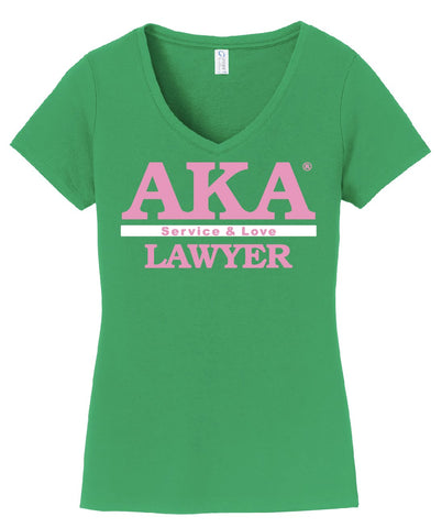 AKA LAWYER Vneck Pink & Green