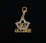 Golden Soror AKA Rhinestone Charm Pearl BRACELET