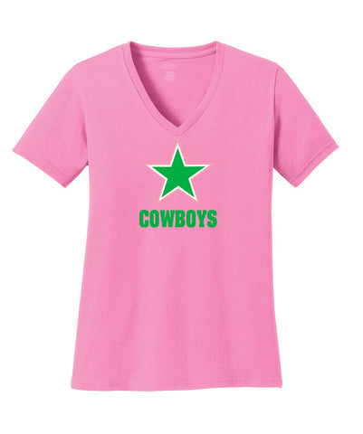 Cowboys Pink Vneck Shirt