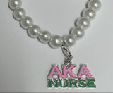 AKA NURSE Charm Pearl Bracelet