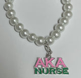 AKA NURSE Charm Pearl Bracelet