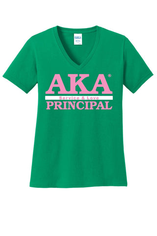 AKA PRINCIPAL Vneck Pink & Green