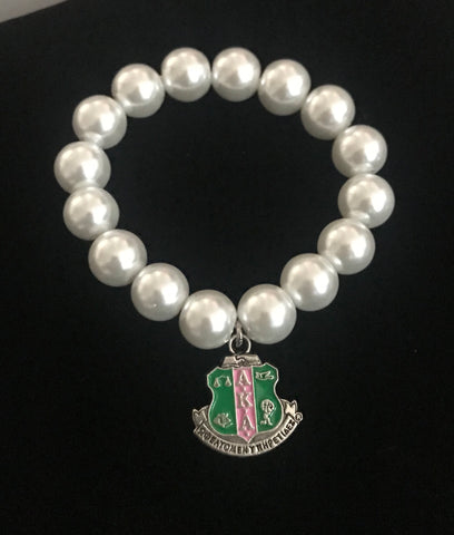 Pearl Shield Charm Bracelet