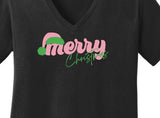 AKA Merry Christmas Vneck - Black