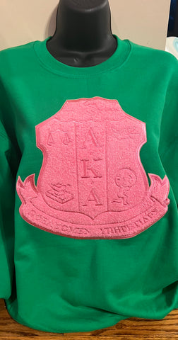 Pink Shield Chenille Patch Sweatshirt