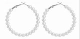 Pearl Hoop Earrings (Large or Small)
